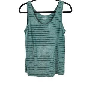 Eileen Fisher Women’s Tank Top Small Size Petite Nori Signature Striped Green